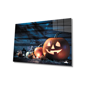 Balkabağı Lamba Cam Tablo Pumpkin Lamp Table 50x70 cm