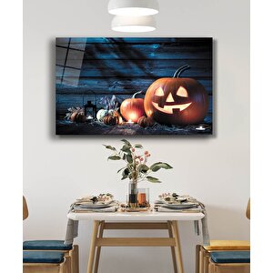 Balkabağı Lamba Cam Tablo Pumpkin Lamp Table 36x23 cm