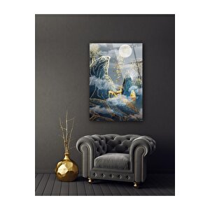 Gold Çizim Cam Tablo 50x70 cm