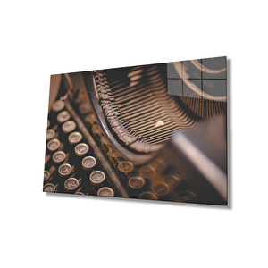 Daktilo Cam Tablo Typewriter 36x23 cm