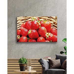 Çilekler Cam Tablo Strawberries 50x70 cm