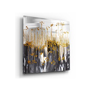 Gold Siyah Cam Tablo 80x80 cm