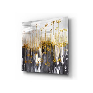 Gold Siyah Cam Tablo 80x80 cm