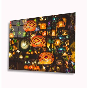 Motifli Lamba Cam Tablo 50x70 cm