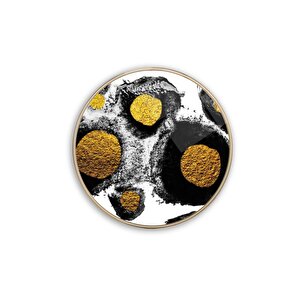 Gold Halkalar Yuvarlak Cam Tablo 50x50 cm