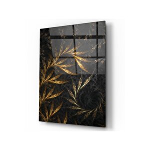 Soyut Gold Cam Tablo 50x70 cm