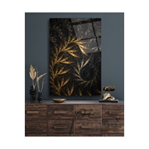 Soyut Gold Cam Tablo 50x70 cm