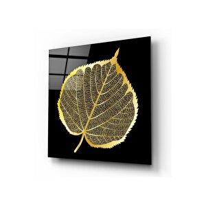 Gold Yaprak Cam Tablo 50x50 cm