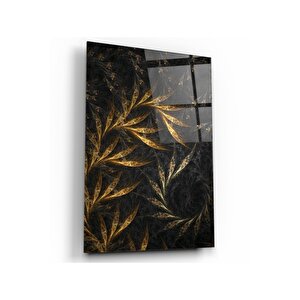 Soyut Gold Cam Tablo 50x70 cm