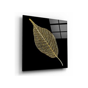 Gold Yaprak Cam Tablo 50x50 cm