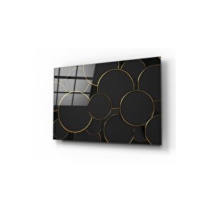 Gold Halkalar Cam Tablo 50x70 cm