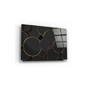 Gold Halkalar Cam Tablo 50x70 cm