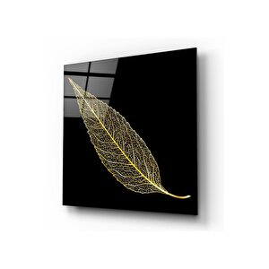Gold Yaprak Cam Tablo 50x50 cm