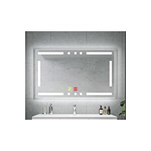 50x70(h) Cm Buğu Çözücülü Dokunmatik Işıklı Kumlamalı Banyo Aynası