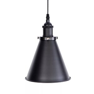 Retro Metal Sarkıt Avize Rustik Tekli Sarkıt Siyah 18 Cm En