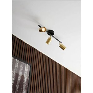 Metal Modern 3 Lü Eskitme Kaplama Mafsallı Led Spot Avize Beyaz Ampullü