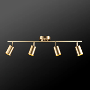 Metal Modern 4 Lü Eskitme Kaplama Led Spot Hareketli Avize Beyaz Ampullü