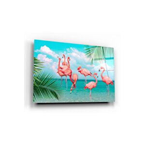 Flamingolar Cam Tablo 50x70 cm