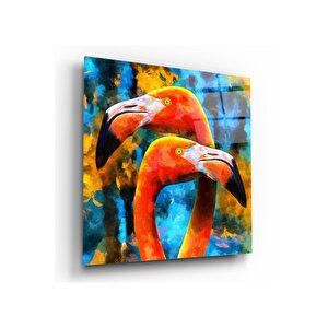 Flamingolar Cam Tablo 50x50 cm