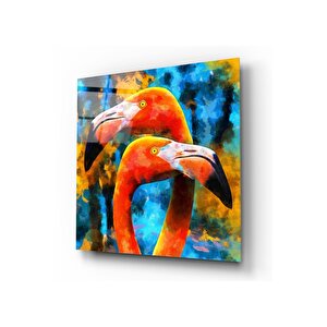 Flamingolar Cam Tablo 50x50 cm