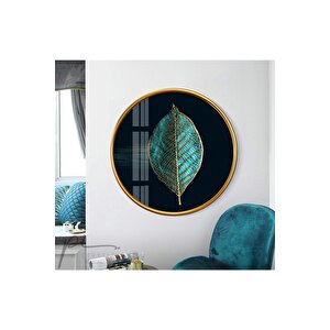 Yaprak Yuvarlak Cam Tablo 30x30 cm