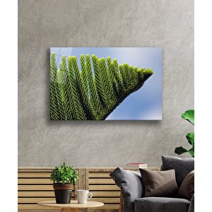 Yeşil Bitki Cam Tablo Green Plant 36x23 cm