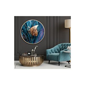 Yaprak Yuvarlak Cam Tablo 50x50 cm