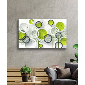 Yeşil Daireler Cam Tablo Green Flats 50x70 cm