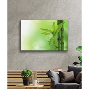 Yeşil Bitki Cam Tablo Green Plant 36x23 cm