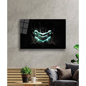 Yeşil Işıklı Robot Cam Tablo Green Light Robot 50x70 cm