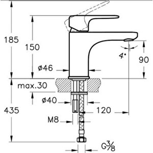 Root Round Lavabo Bataryası , Krom
