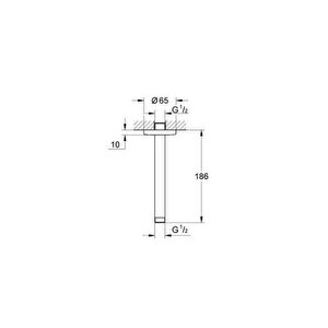 Tavandan Duş Başlığı Tavan İniş Borusu 186 Mm - 27559000