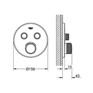 Smartcontrol Çift Valfli Akış Kontrollü, Ankastre Termostatik Duş Bataryası - 29119a00