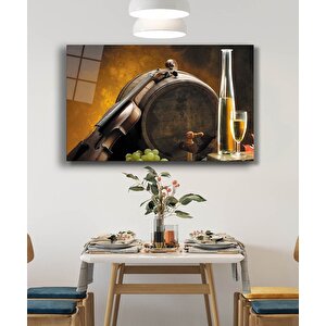 Keman Şampanya Fıçı Cam Tablo 50x70 cm