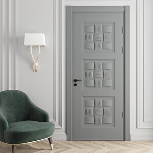 Ilgaz Amerikan Panel Kapı 87x203 Cm Banyo Kapısı Gri 18/21