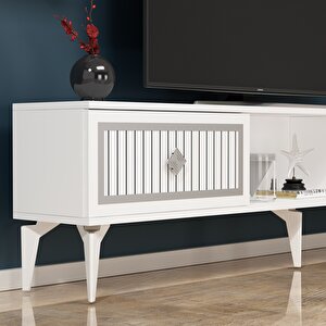 150 Cm Ni̇l Tv Sehpasi (alt Modül) Beyaz-gümüş