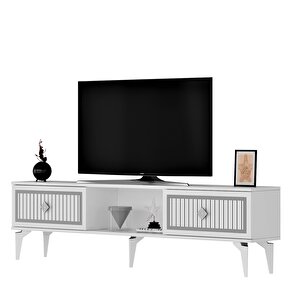 150 Cm Ni̇l Tv Sehpasi (alt Modül) Beyaz-gümüş