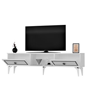 150 Cm Ni̇l Tv Sehpasi (alt Modül) Beyaz-gümüş
