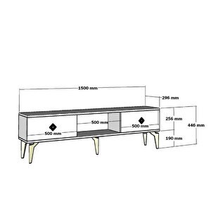 150 Cm Ni̇l Tv Sehpasi (alt Modül) Beyaz-gümüş