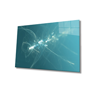 Turkuaz Yeşil Soyut Cam Tablo Turquoise Green Abstract
