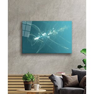 Turkuaz Yeşil Soyut Cam Tablo Turquoise Green Abstract