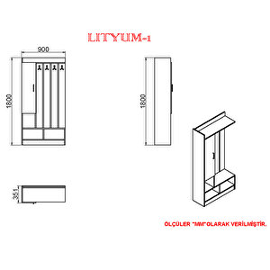 Kalender Dekor Li̇tyum-1 Portmanto Vesti̇yer Ayakkabilik Lty-05