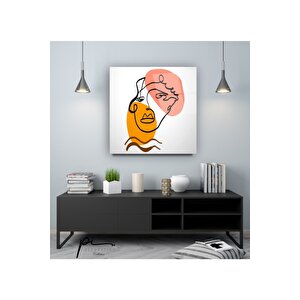 Minimal Portreler Cam Tablo 80x80 cm