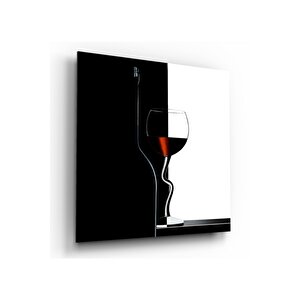 Şarap Kadehi Cam Tablo 100x100 cm