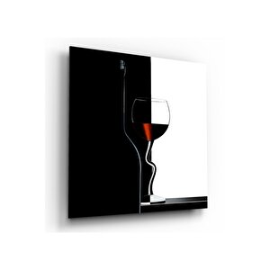 Şarap Kadehi Cam Tablo 50x50 cm