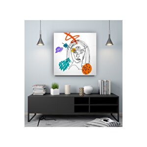 Minimal Portreler Cam Tablo 50x50 cm
