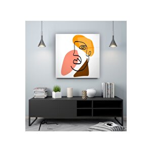 Minimal Portreler Cam Tablo 50x50 cm