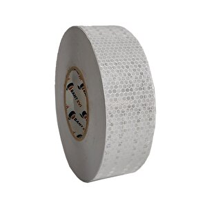 Reflektör Bant Beyaz 5cmx25m Reflektif Bant Fosforlu Tır Kamyon Araç Arkası Beyaz İkaz Bandı 50mm 25 Metre