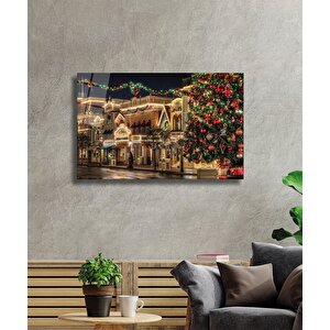 Noel Sokağı Cam Tablo Christmis Streets