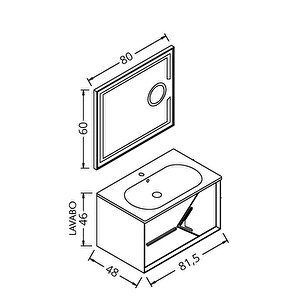 Bologna 80 Cm Banyo Dolabı - Beyaz